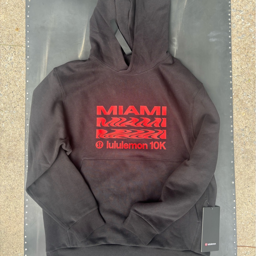 Lululemon Miami 10K tour Black Hoodie with Red Graphic